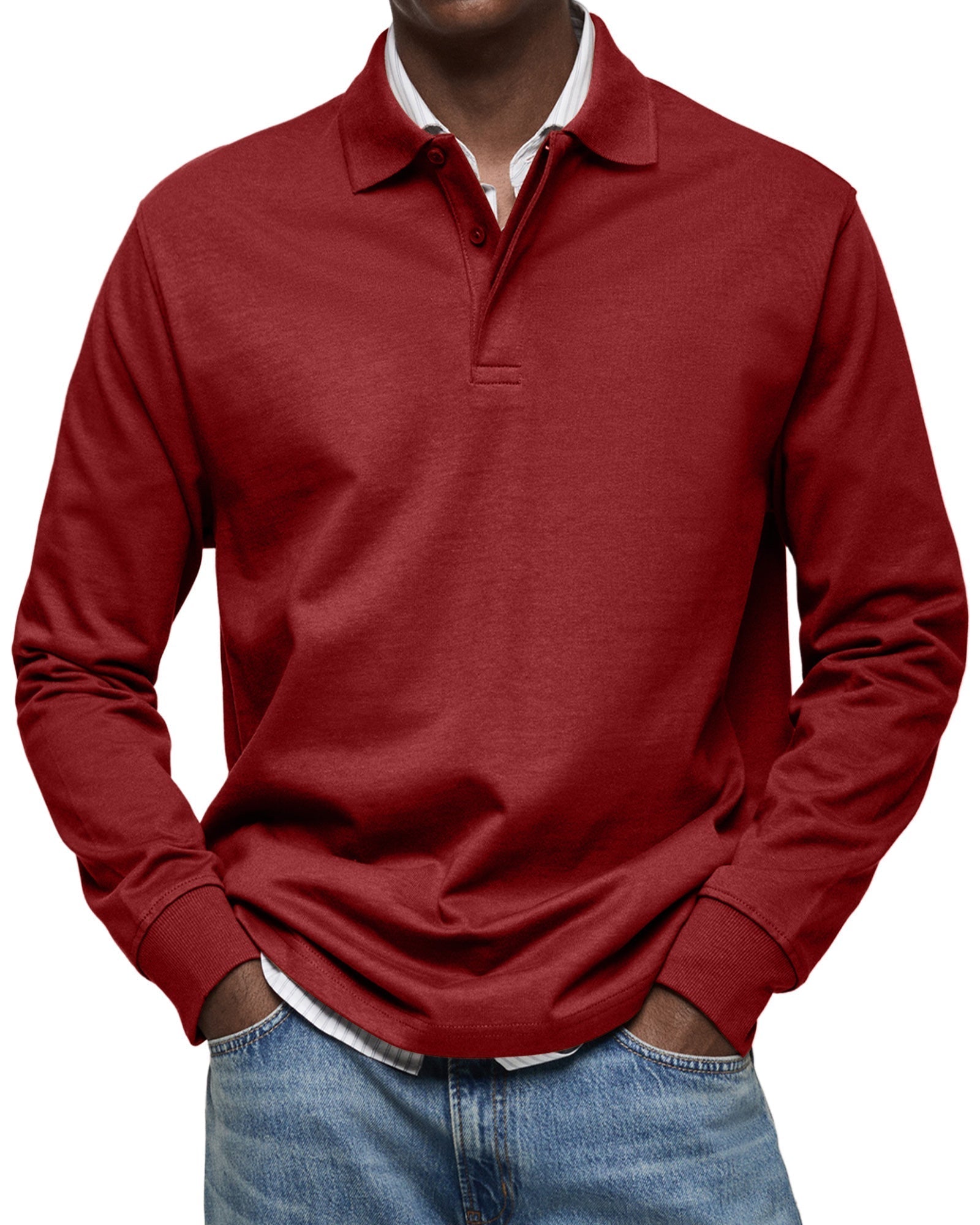 MARIVELOFASHION | POLO DI LUSSO A MANICHE LUNGHE DA UOMO