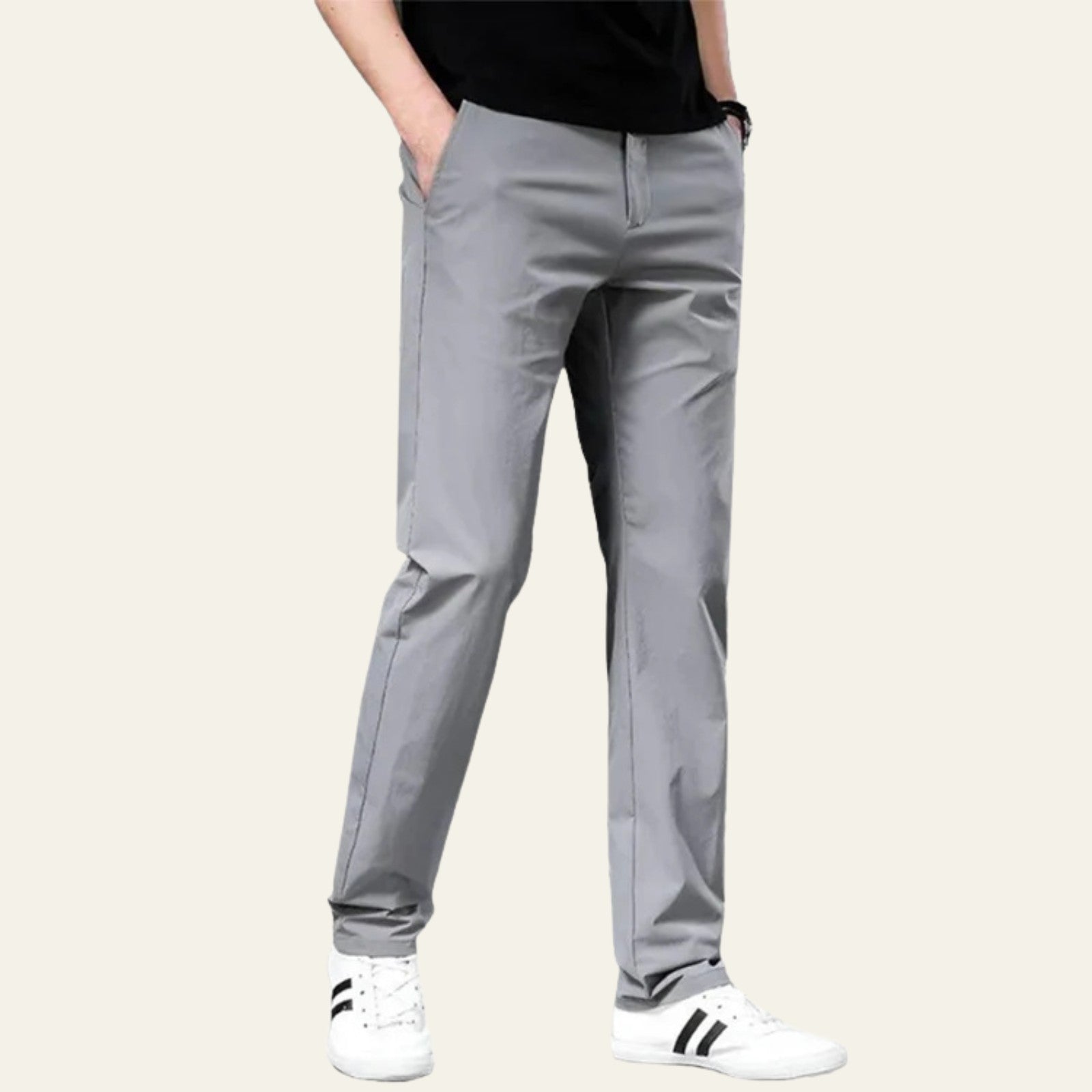 MARIVELOFASHION | CHINO IN COTONE ELASTICIZZATO | VESTIBILITÀ DRITTA E AMPIA