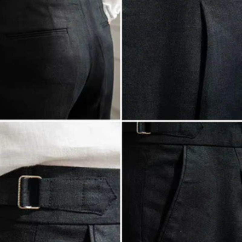 MARIVELOFASHION | PANTALONI CON PINCE IN MISTO LINO | GAMBA DRITTA
