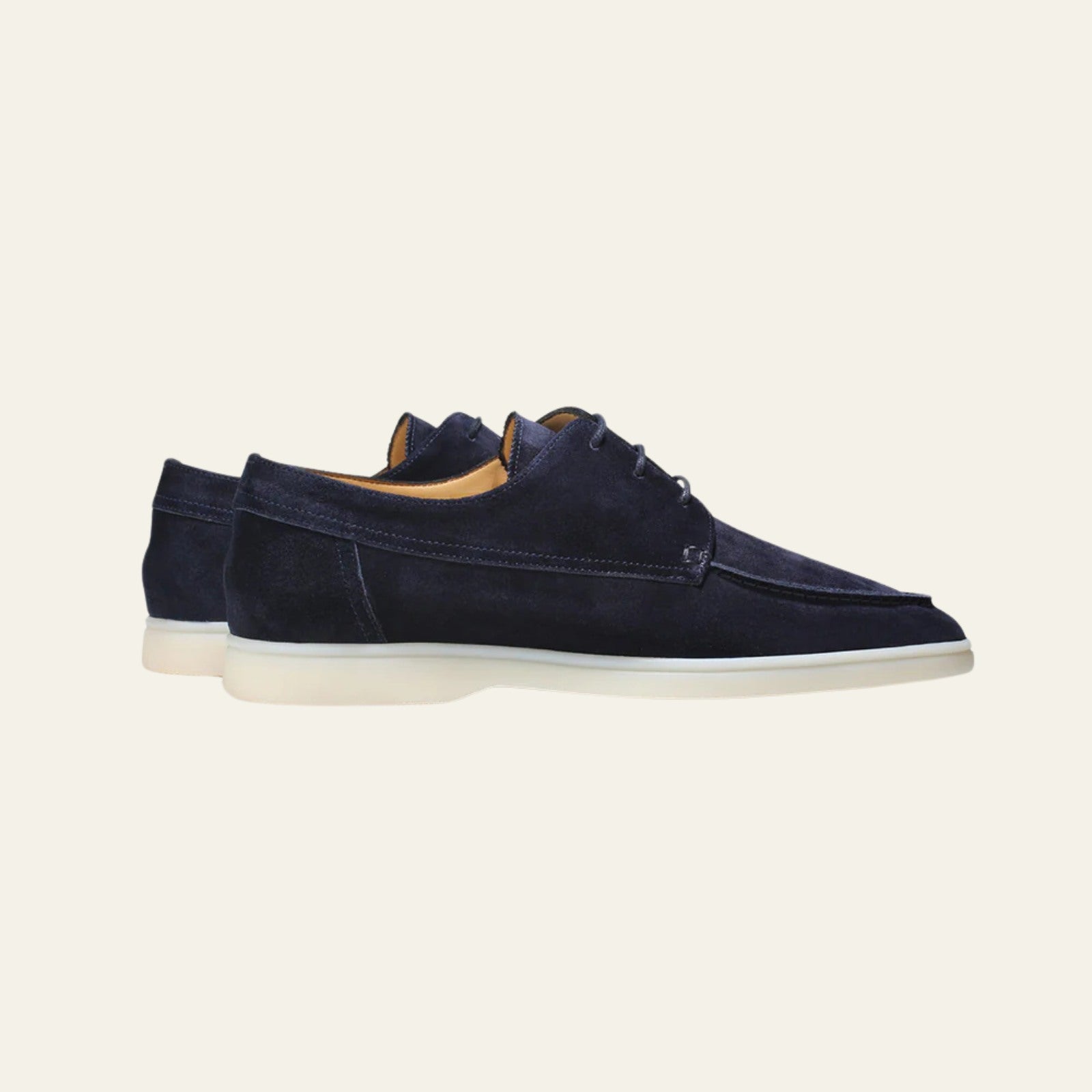MARIVELOFASHION | MOCASSINI NAUTICI DA UOMO | SCARPE SLIP-ON IN CAMOSCIO VEGANO BLU NAVY