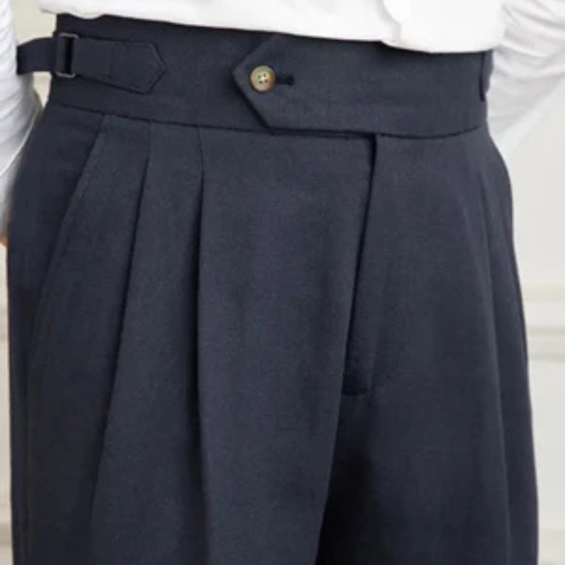 MARIVELOFASHION | PANTALONI CON PINCE IN MISTO LINO | GAMBA DRITTA
