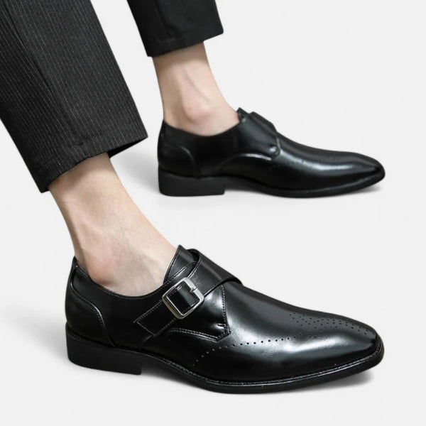 MARIVELOFASHION | Monk Strap Loafer | Slip-On in Pelle Vegana Nera