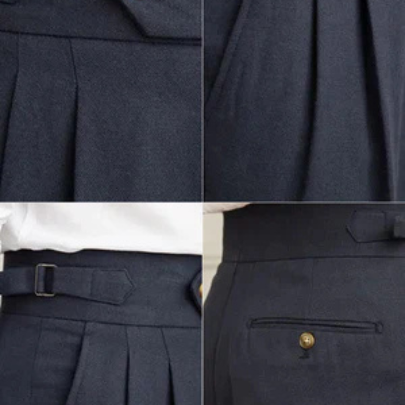 MARIVELOFASHION | PANTALONI CON PINCE IN MISTO LINO | GAMBA DRITTA