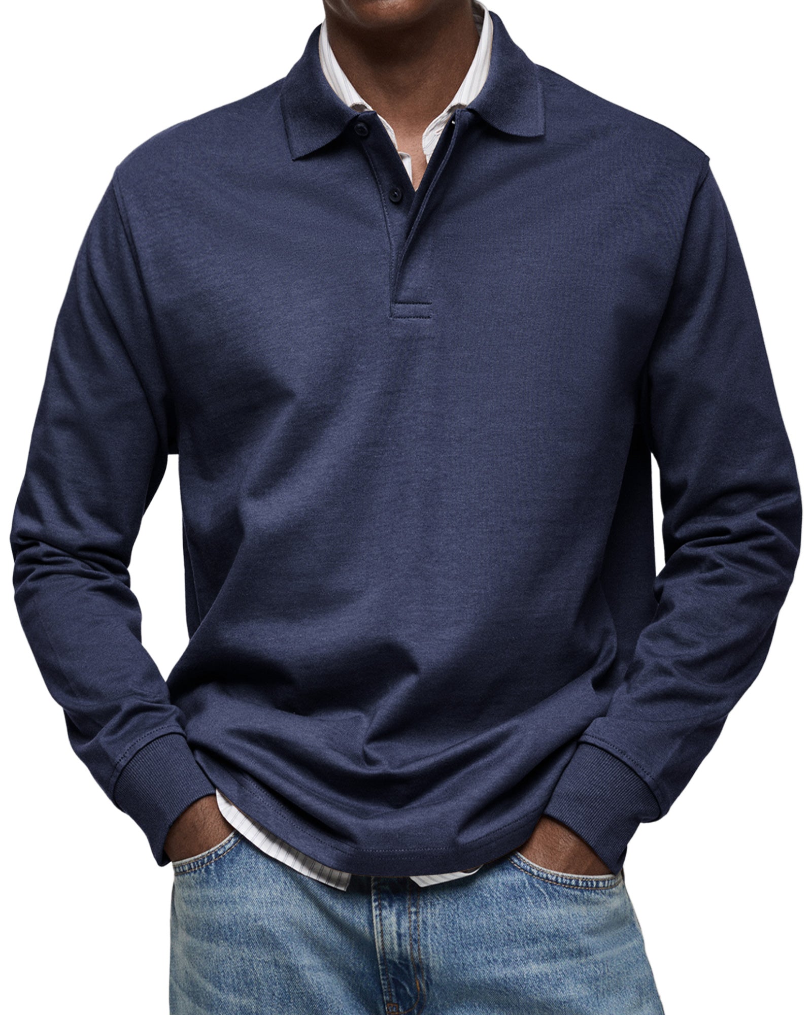 MARIVELOFASHION | POLO DI LUSSO A MANICHE LUNGHE DA UOMO