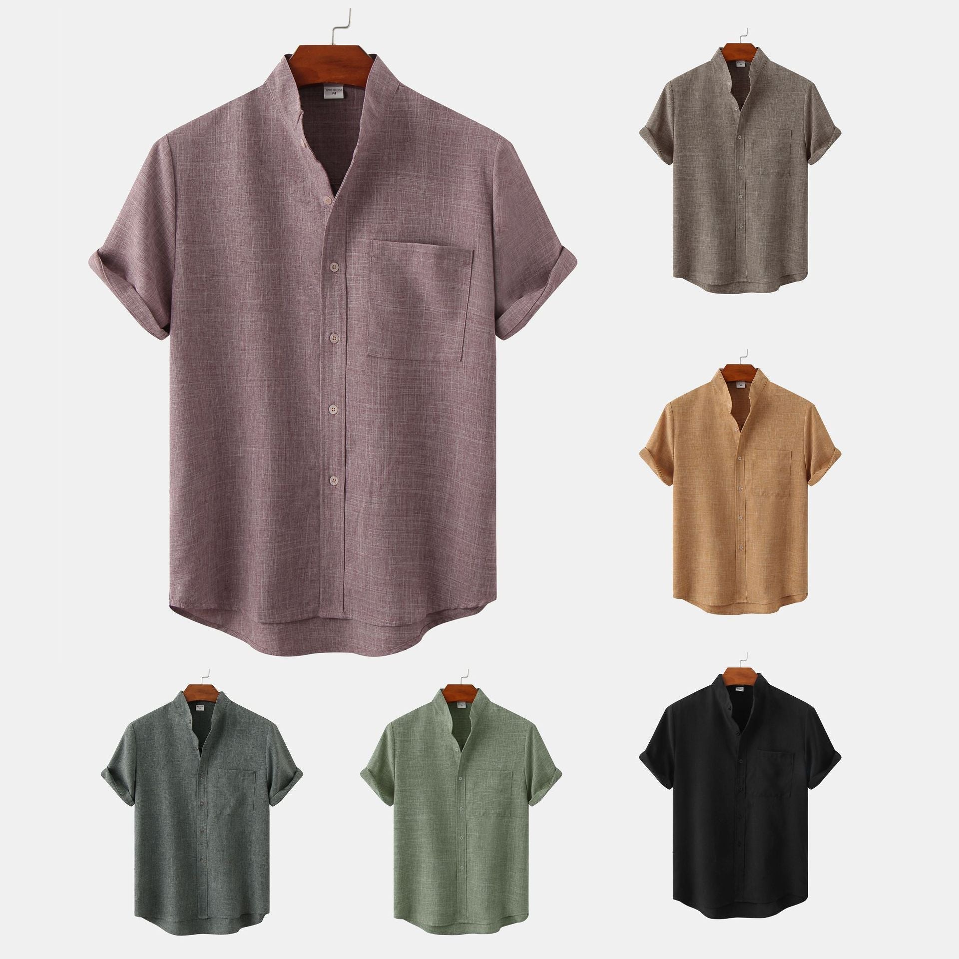 Benjamin | Camicia in Cotone Solido con Bottoni.