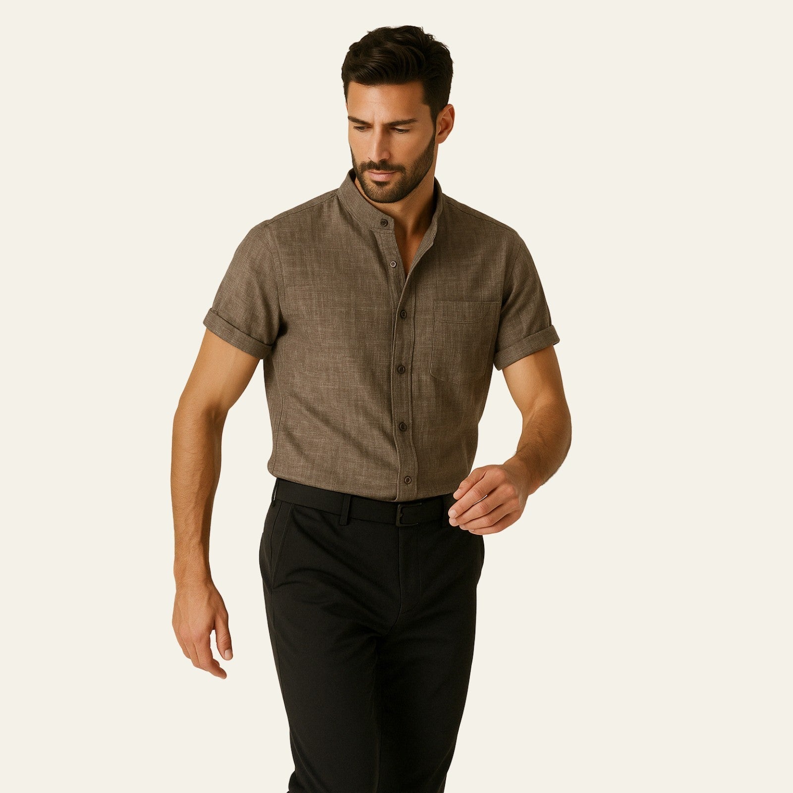 MARIVELOFASHION | CAMICIA ABBOTTONATA | MISTO POLIESTERE-LINO