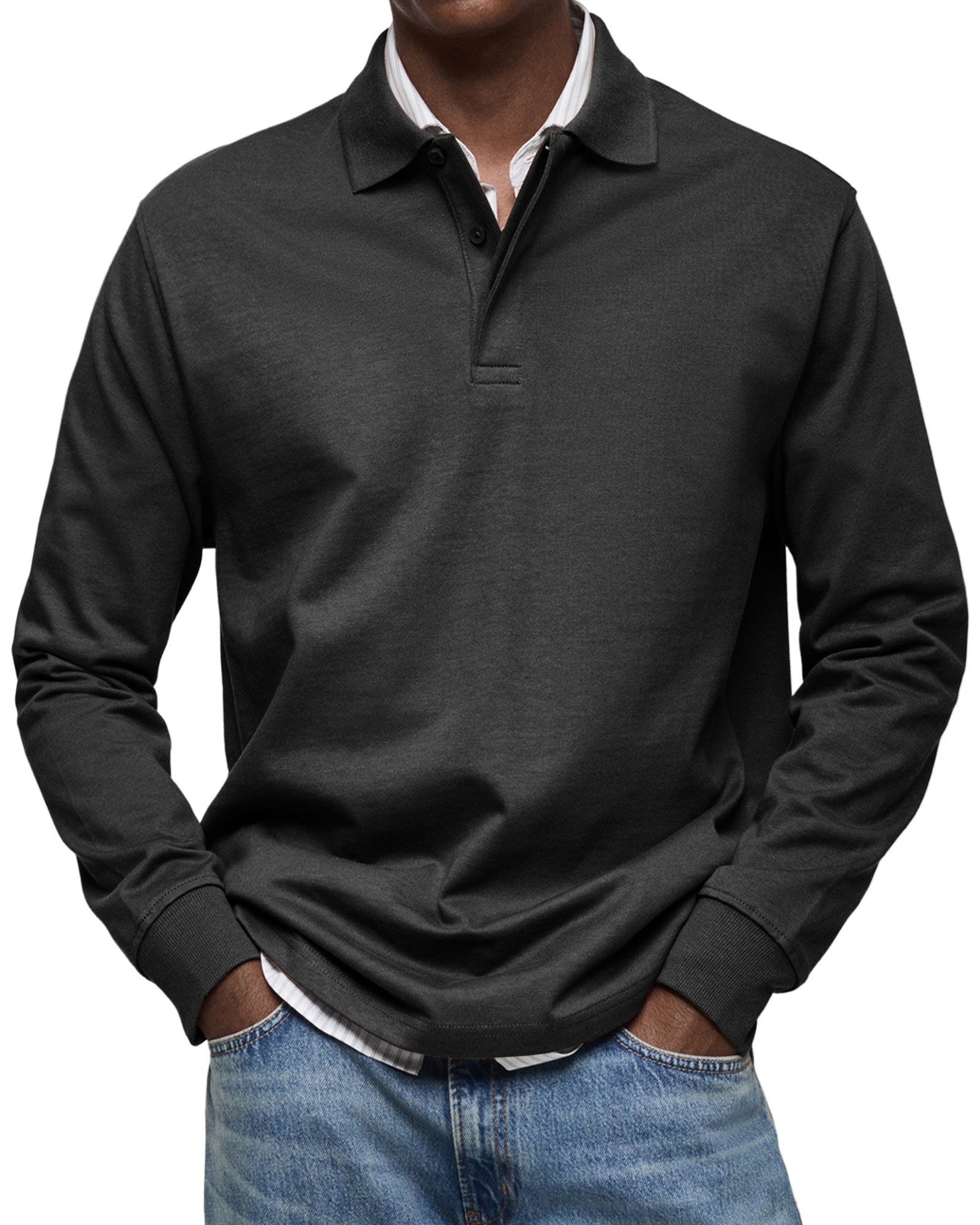 MARIVELOFASHION | POLO DI LUSSO A MANICHE LUNGHE DA UOMO