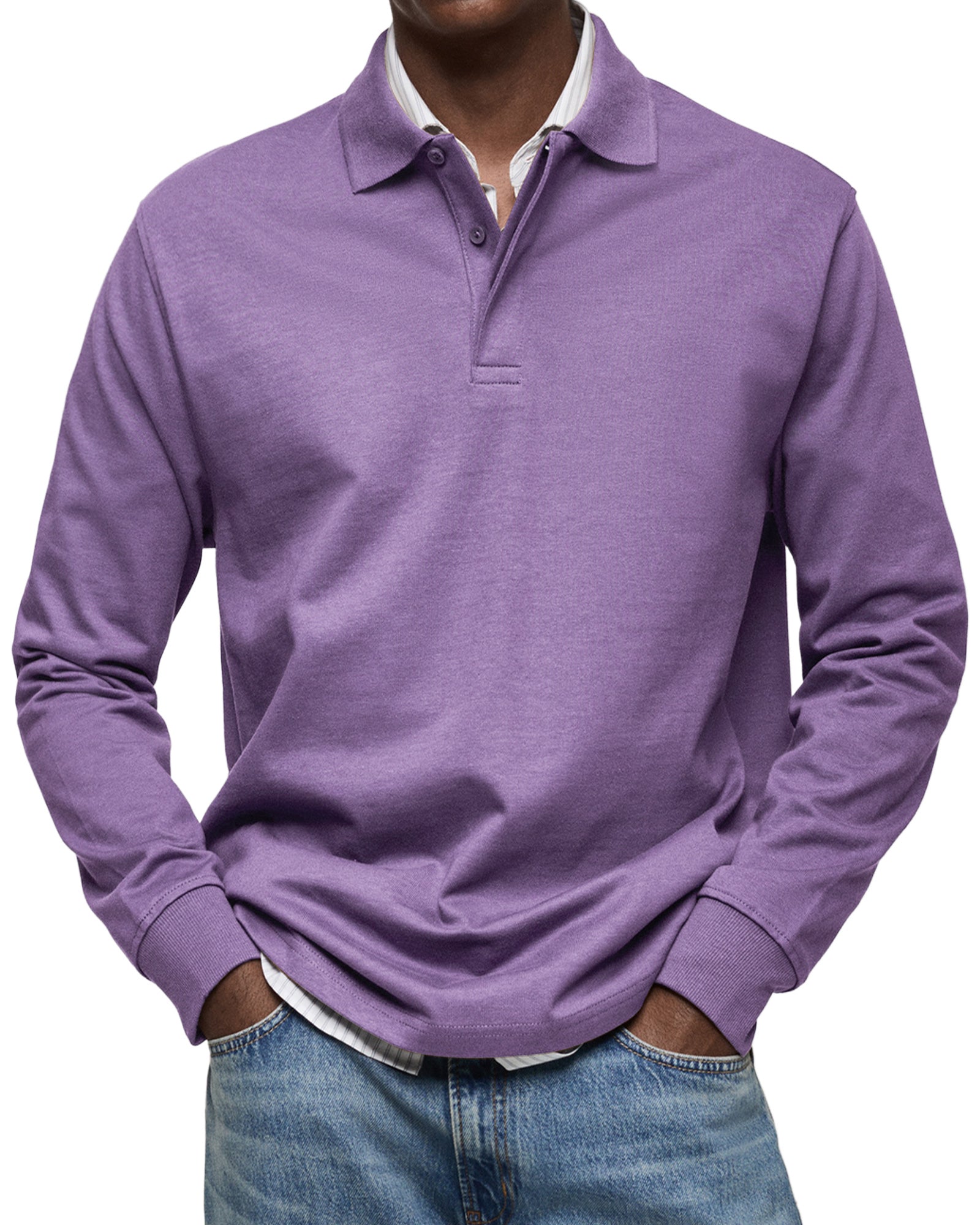 MARIVELOFASHION | POLO DI LUSSO A MANICHE LUNGHE DA UOMO