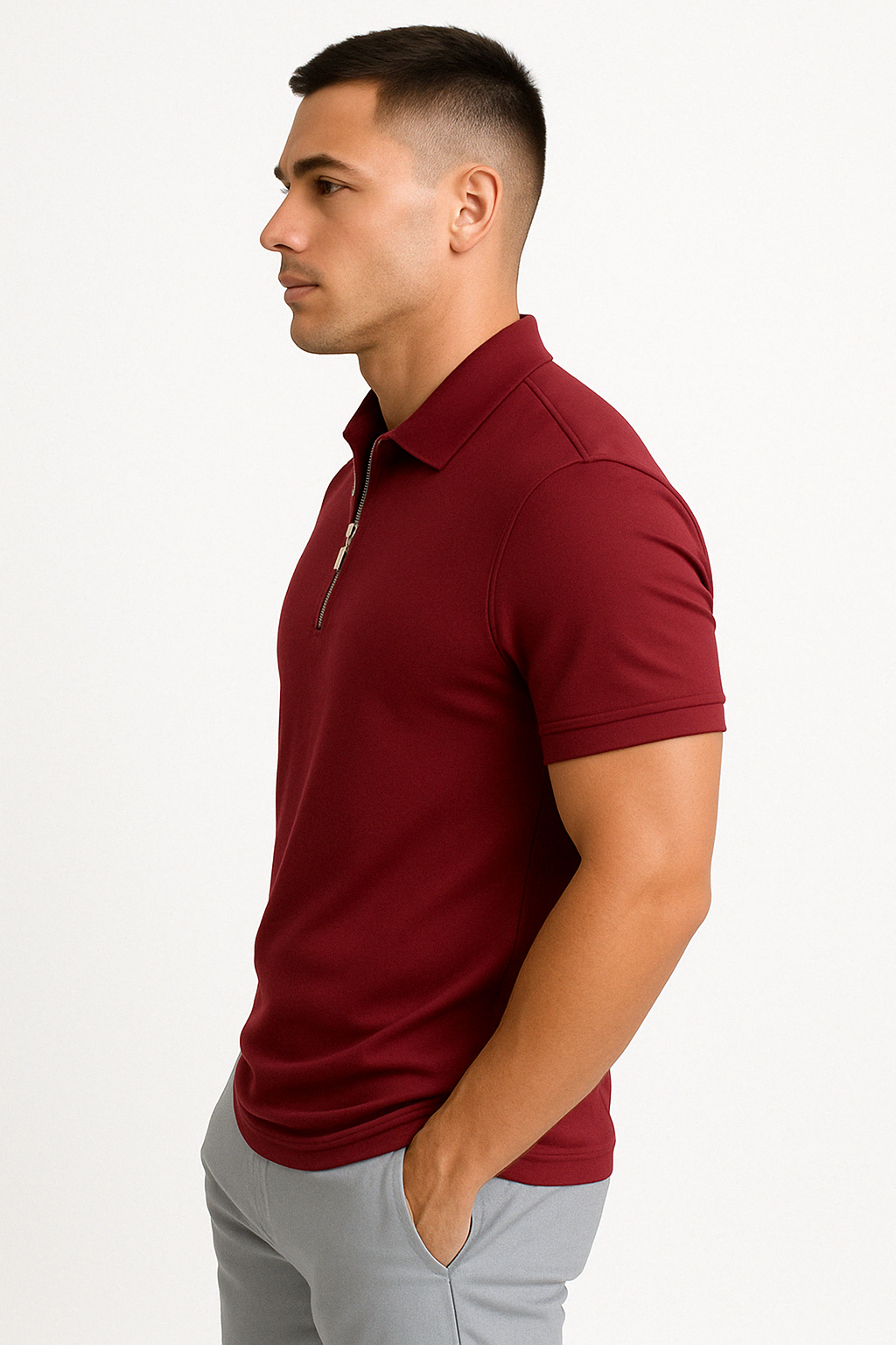 MARIVELOFASHION | GREGORIO | POLO MODERNO CON ZIP A MEZZA LUNGHEZZA DA UOMO