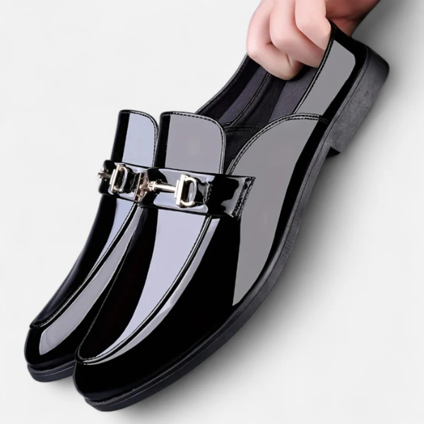 MARIVELOFASHION | Mocassini Eleganti | Slip-On in Pelle Vegana Lucida con Fibbia
