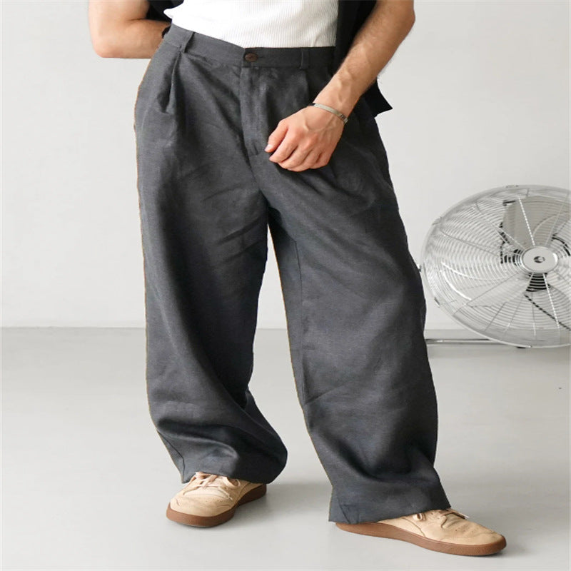 MARIVELOFASHION | ÉTIENNE | PANTALONI IN LINO A GAMBA LARGA DA UOMO