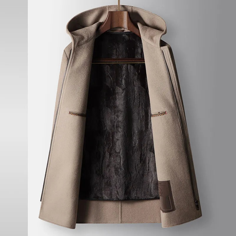 MARIVELOFASHION | CAPPOTTO IN LANA CON CAPPUCCIO DA UOMO