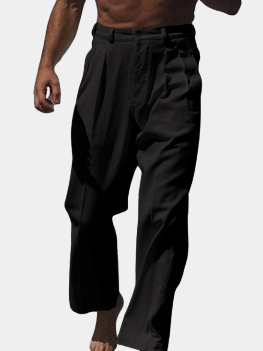 MARIVELOFASHION | THÉO | PANTALONI IN LINO A GAMBA LARGA DA UOMO