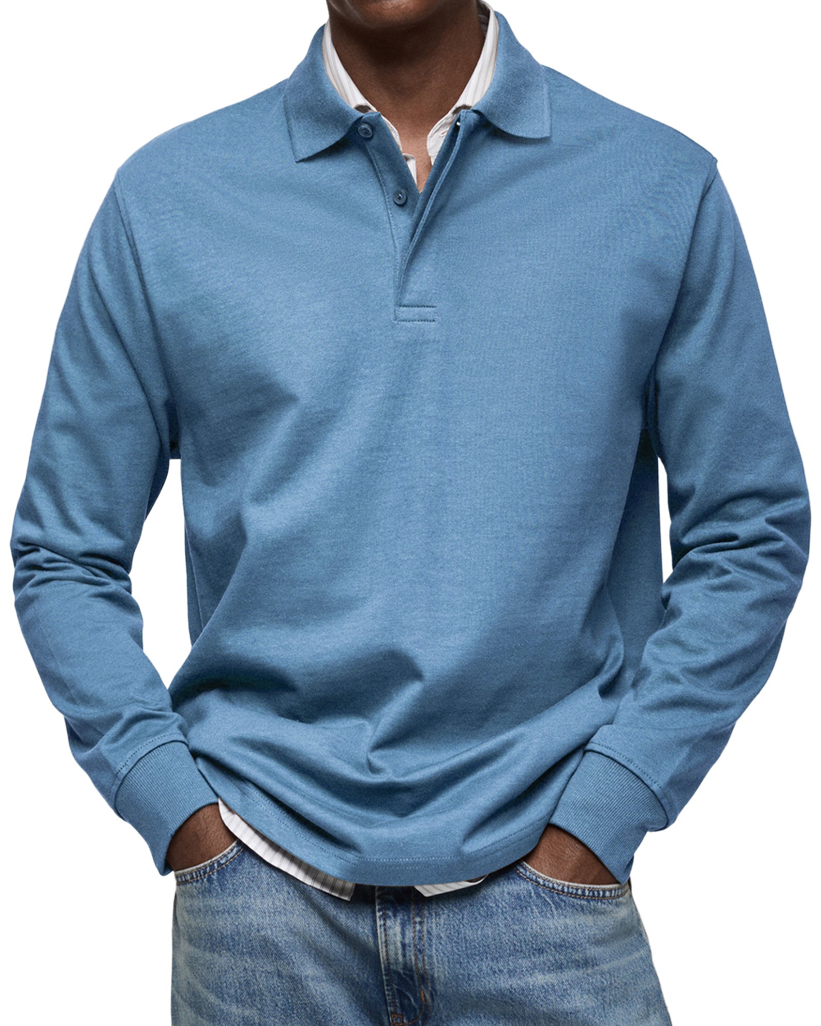 MARIVELOFASHION | POLO DI LUSSO A MANICHE LUNGHE DA UOMO