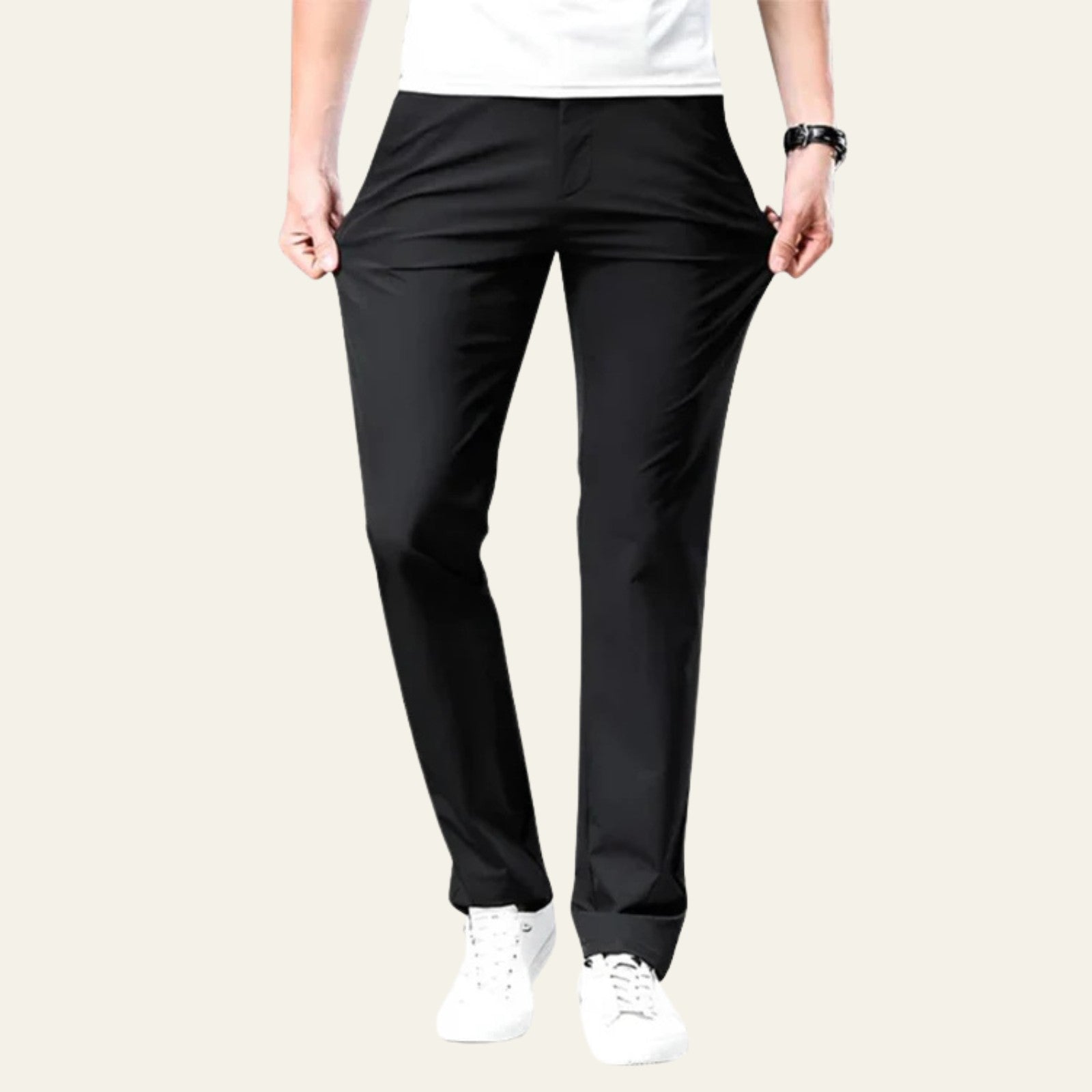 MARIVELOFASHION | CHINO IN COTONE ELASTICIZZATO | VESTIBILITÀ DRITTA E AMPIA