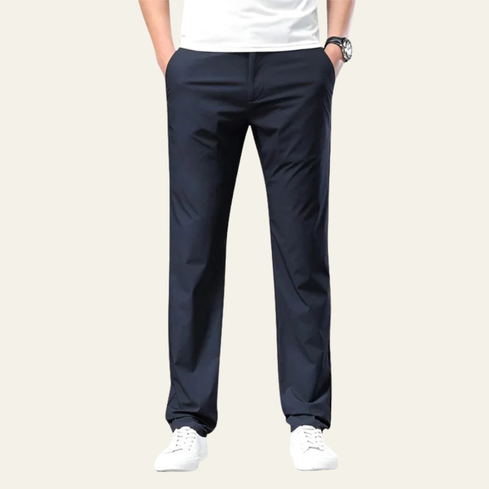 MARIVELOFASHION | CHINO IN COTONE ELASTICIZZATO | VESTIBILITÀ DRITTA E AMPIA