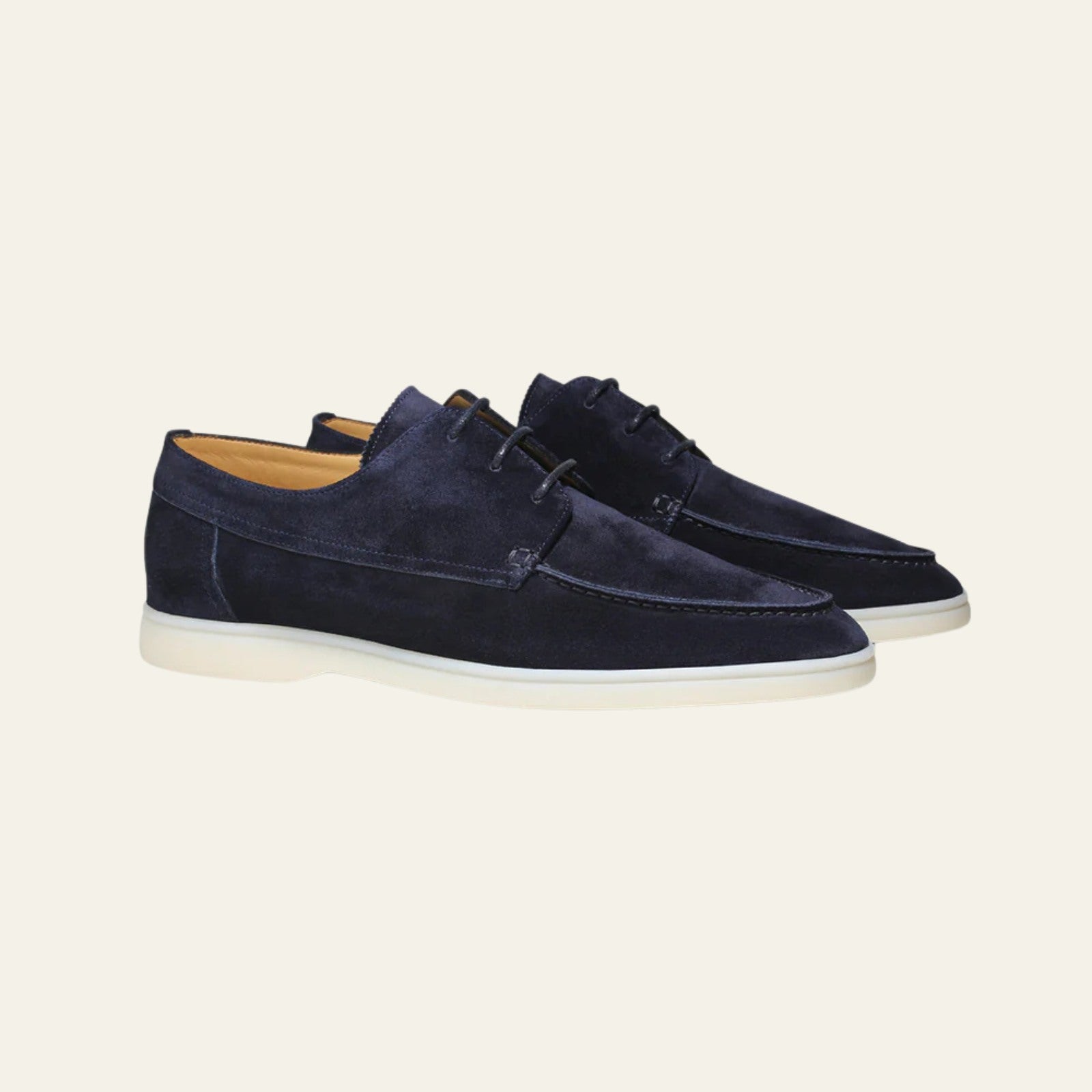 MARIVELOFASHION | MOCASSINI NAUTICI DA UOMO | SCARPE SLIP-ON IN CAMOSCIO VEGANO BLU NAVY