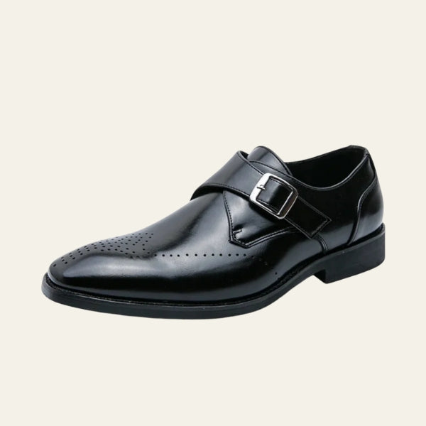 MARIVELOFASHION | Monk Strap Loafer | Slip-On in Pelle Vegana Nera