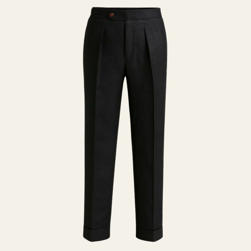MARIVELOFASHION | PANTALONI CON PINCE IN MISTO LINO | GAMBA DRITTA