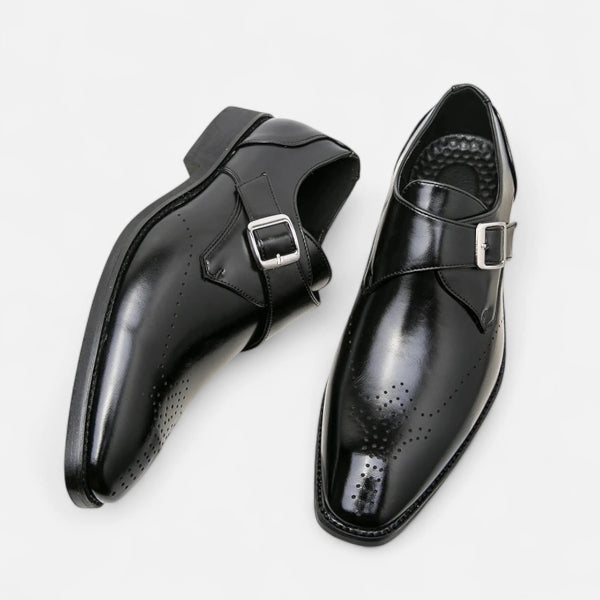 MARIVELOFASHION | Monk Strap Loafer | Slip-On in Pelle Vegana Nera