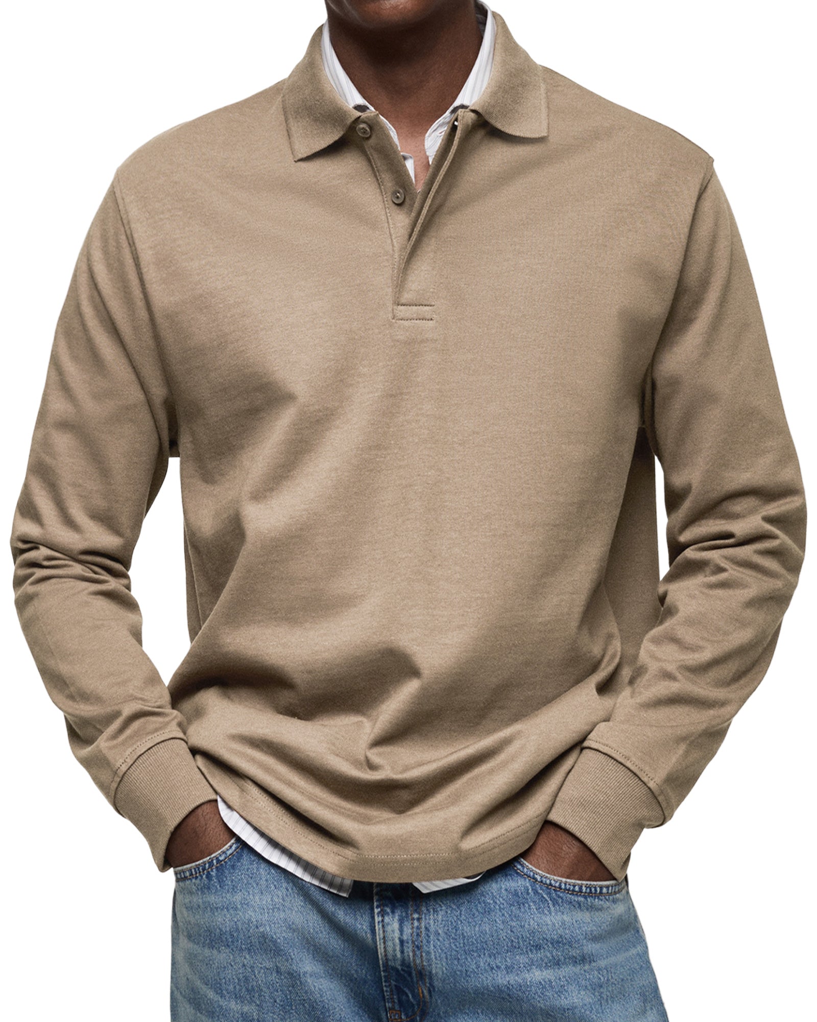 MARIVELOFASHION | POLO DI LUSSO A MANICHE LUNGHE DA UOMO