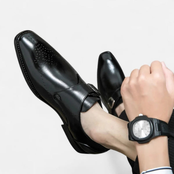 MARIVELOFASHION | Monk Strap Loafer | Slip-On in Pelle Vegana Nera