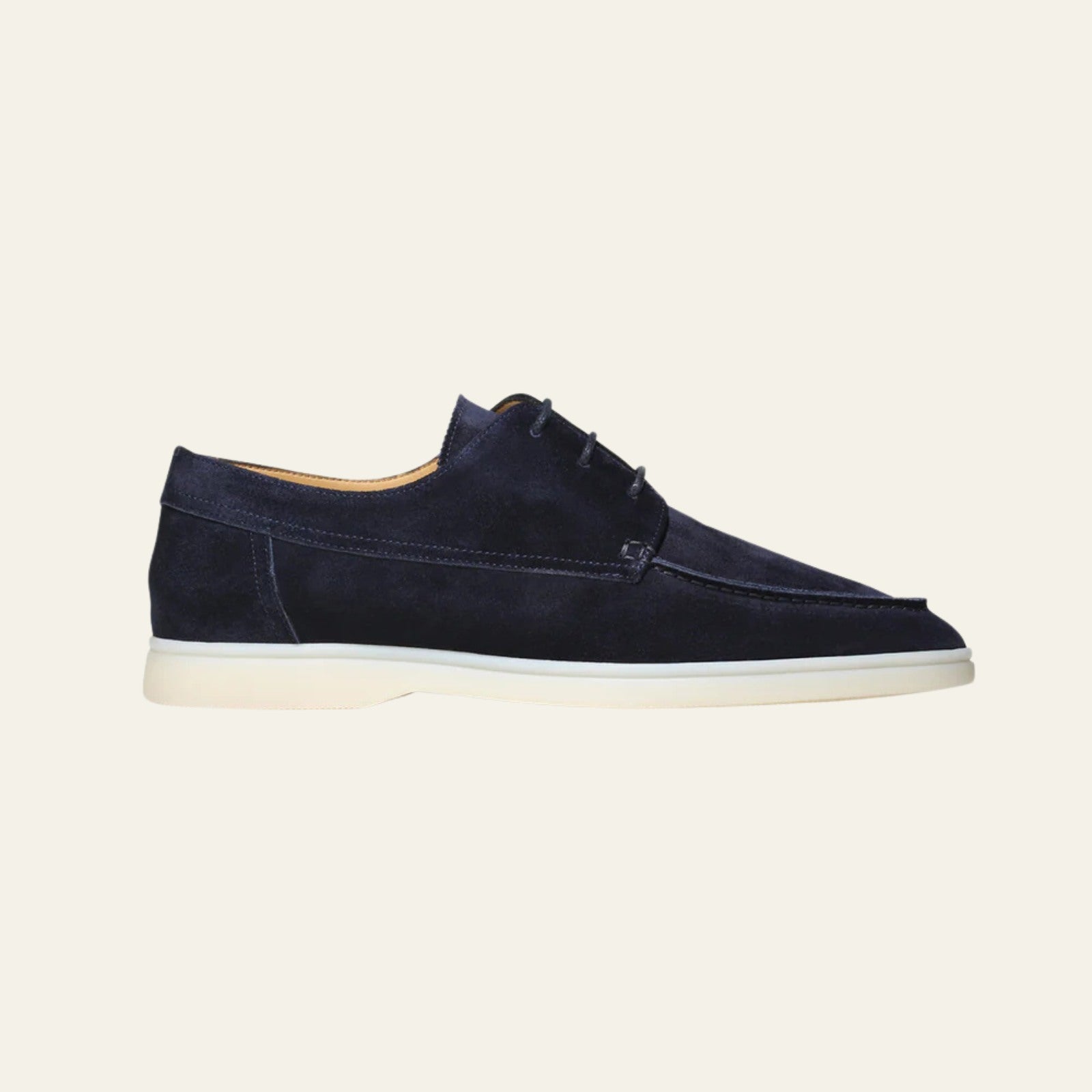 MARIVELOFASHION | MOCASSINI NAUTICI DA UOMO | SCARPE SLIP-ON IN CAMOSCIO VEGANO BLU NAVY