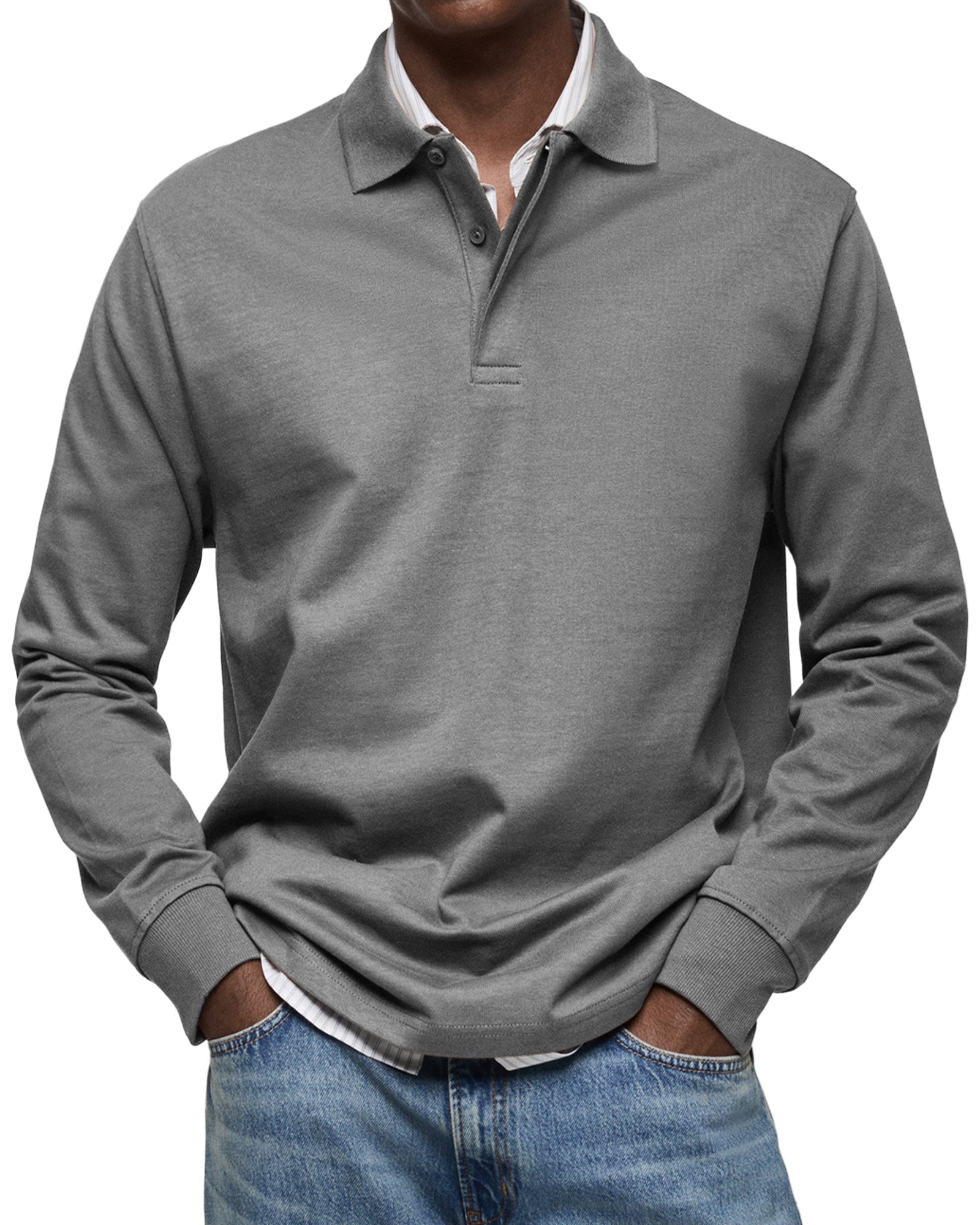 MARIVELOFASHION | POLO DI LUSSO A MANICHE LUNGHE DA UOMO