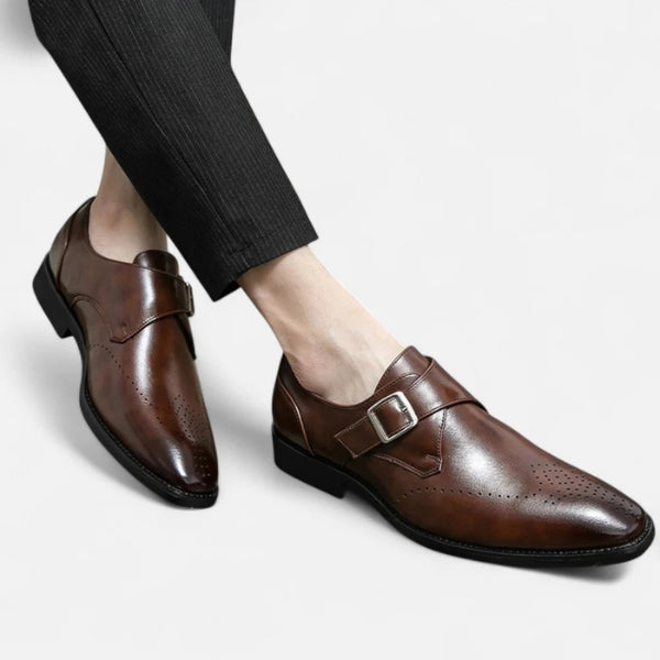 MARIVELOFASHION | Monk Strap Loafer | Slip-On in Pelle Vegana Nera