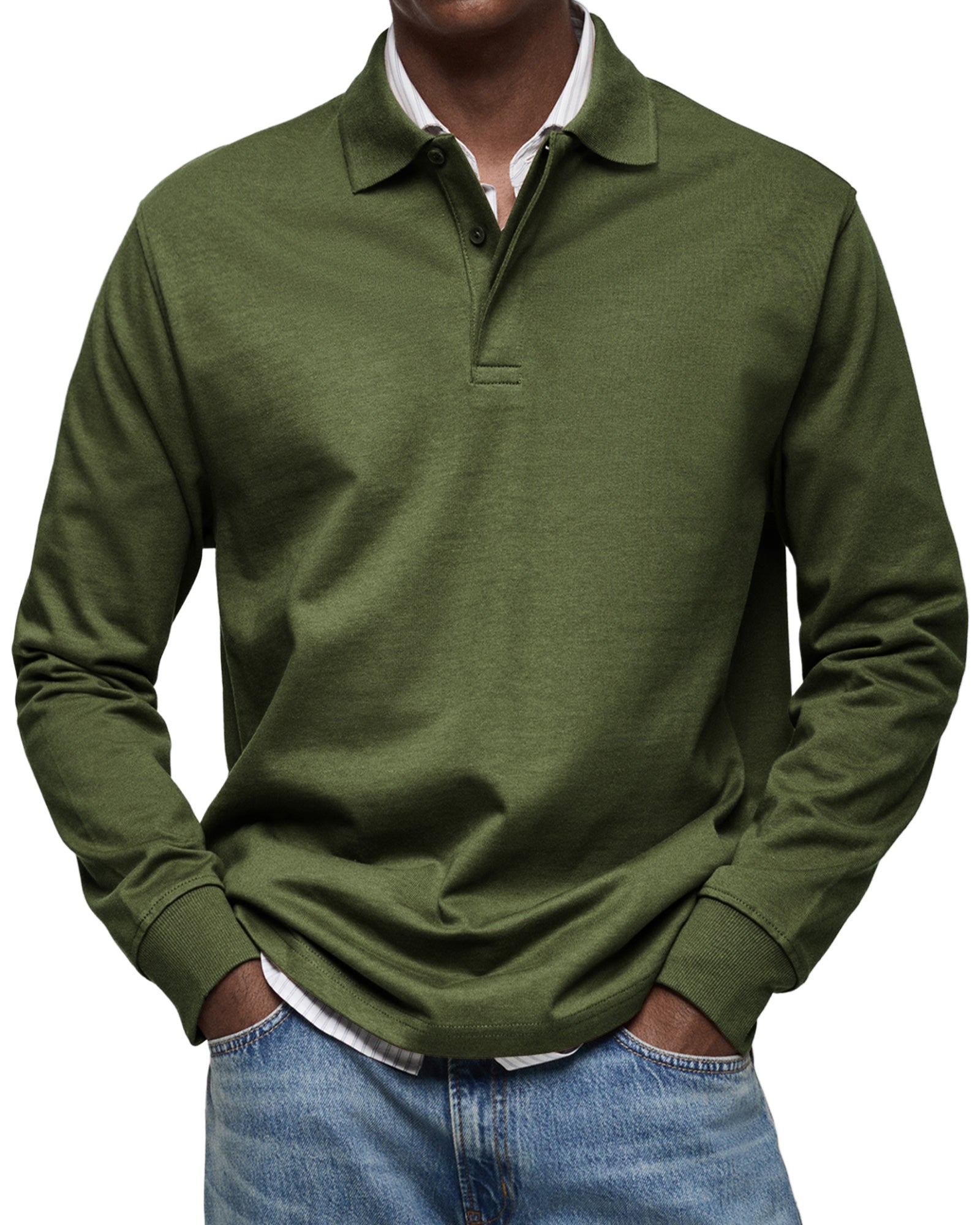 MARIVELOFASHION | POLO DI LUSSO A MANICHE LUNGHE DA UOMO