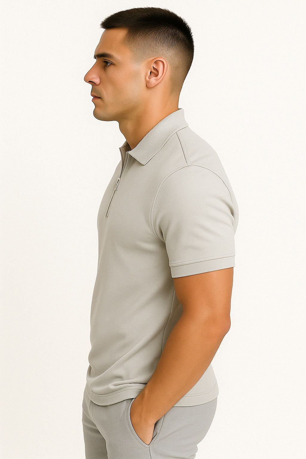 MARIVELOFASHION | GREGORIO | POLO MODERNO CON ZIP A MEZZA LUNGHEZZA DA UOMO
