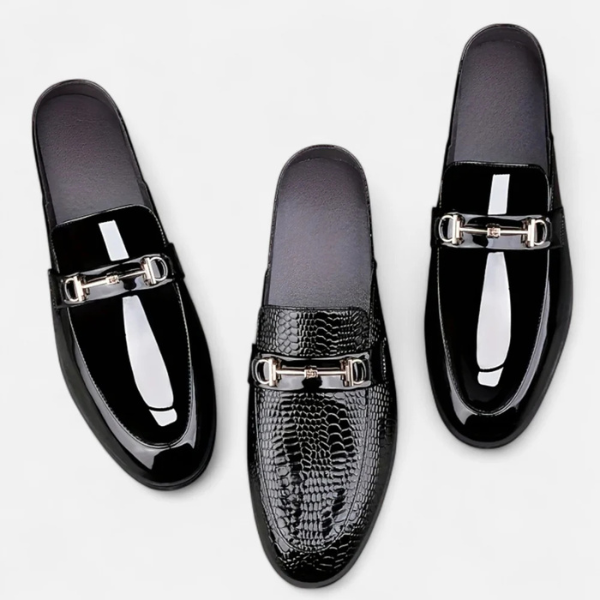MARIVELOFASHION | Mocassini Eleganti | Slip-On in Pelle Vegana Lucida con Fibbia
