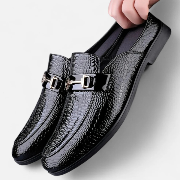 MARIVELOFASHION | Mocassini Eleganti | Slip-On in Pelle Vegana Lucida con Fibbia